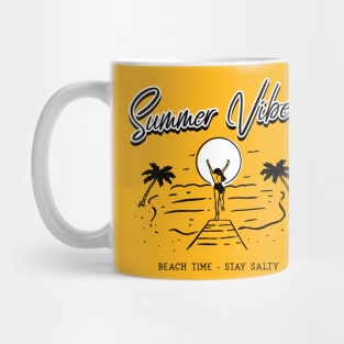 Beach time. Stay salty. An ocean breeze puts a mind at ease. Mug